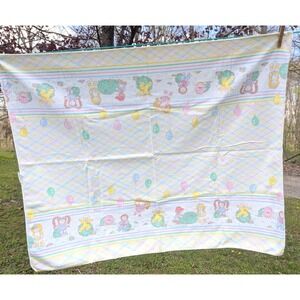 1980s Cabbage Patch Kids Receiving Blanket 35x27 Vintage Retro Nursery Aesthetic